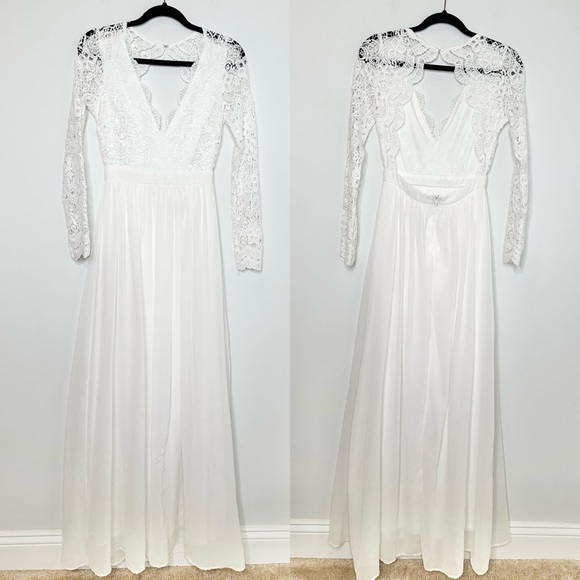 Lulus Awaken My Love White Long Sleeve Lace Maxi Dress - Picture 4 of 12